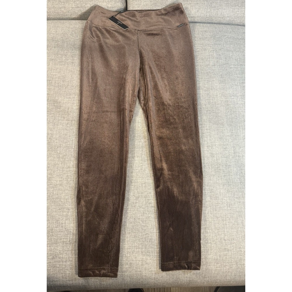 T Tahari Velour‎ Leggings Womens M Brown Pull On Stretch Lounge - Picture 12 of 12